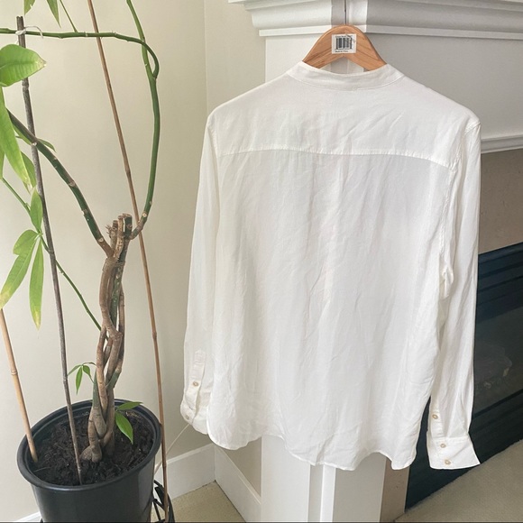 WILFRED FREE White Button Up Shirt Flowy Blouse - Picture 4 of 8